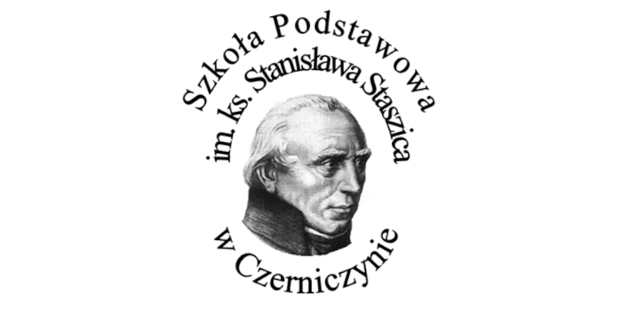 Wizerunek Stanisława Staszica z okalającym tekstem " Szkoła Podstawowa im. ks. Stanisława Staszica w Czerniczynie