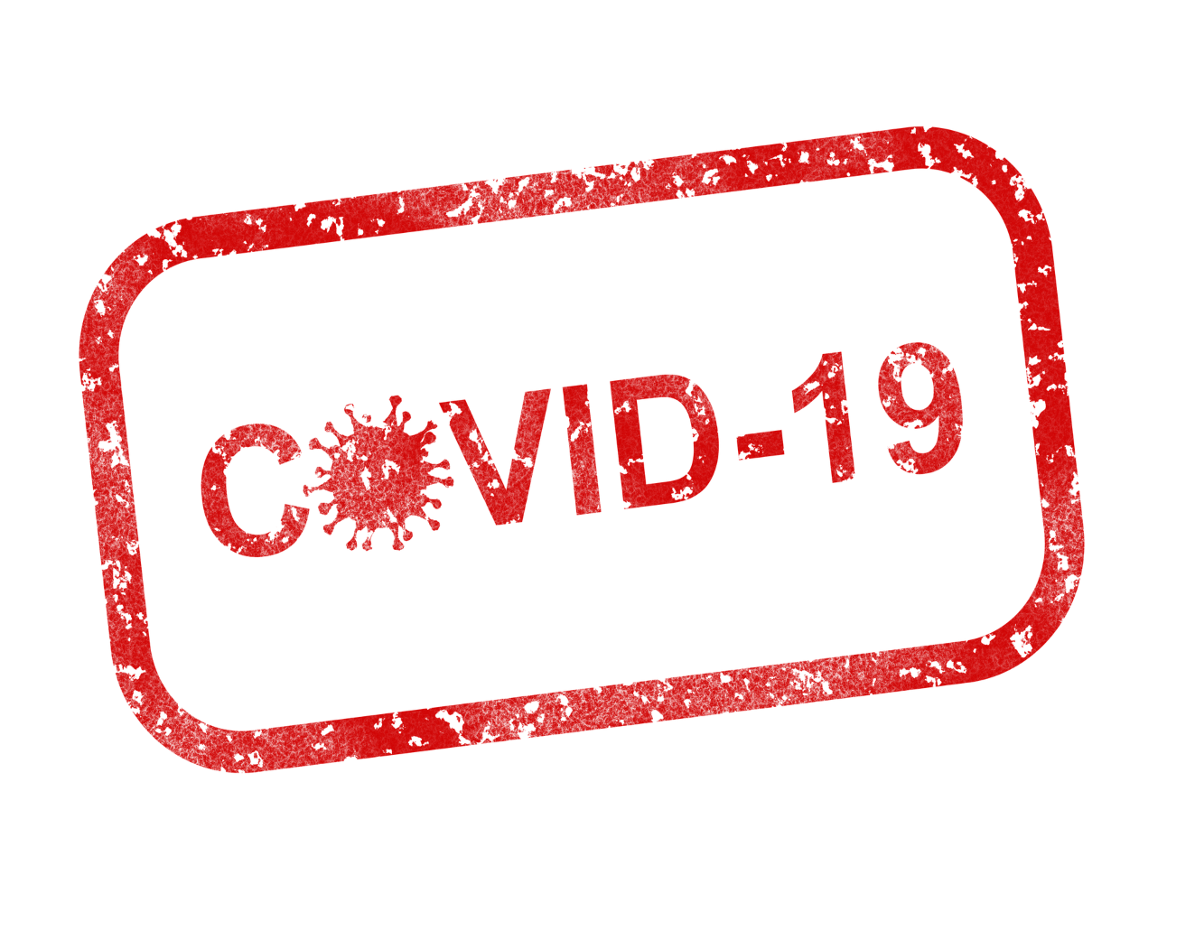 Czerwony napis COVID - 19