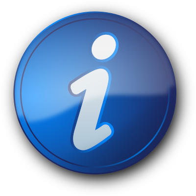 Niebieska ikonka z białą literką "I"