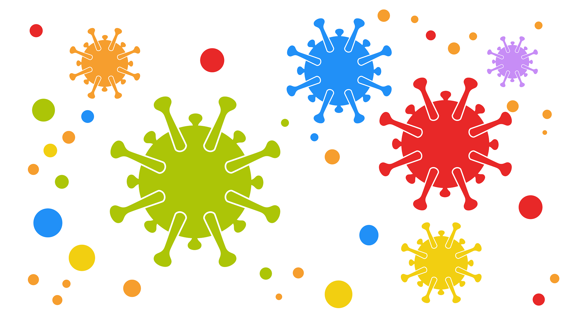 Grafika ilustrująca koronawirusa