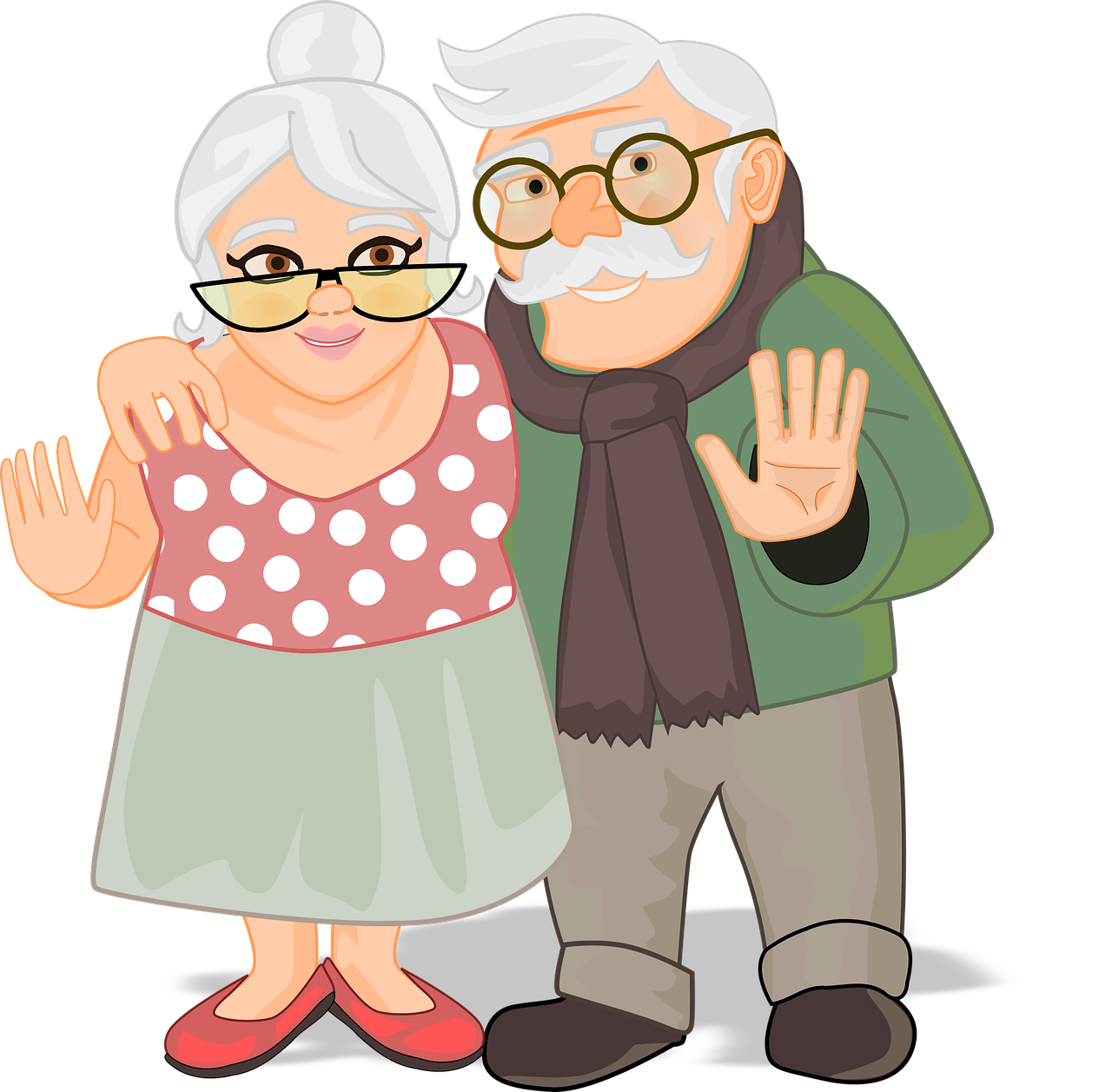 Grafika ilustrująca dziadków