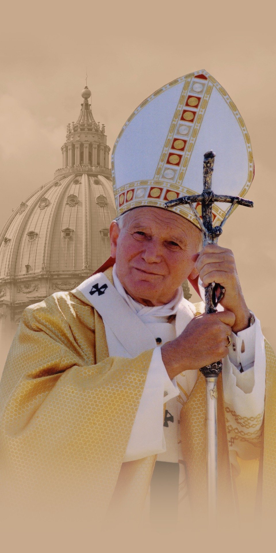 Grafika ilustrująca Jana Pawła II