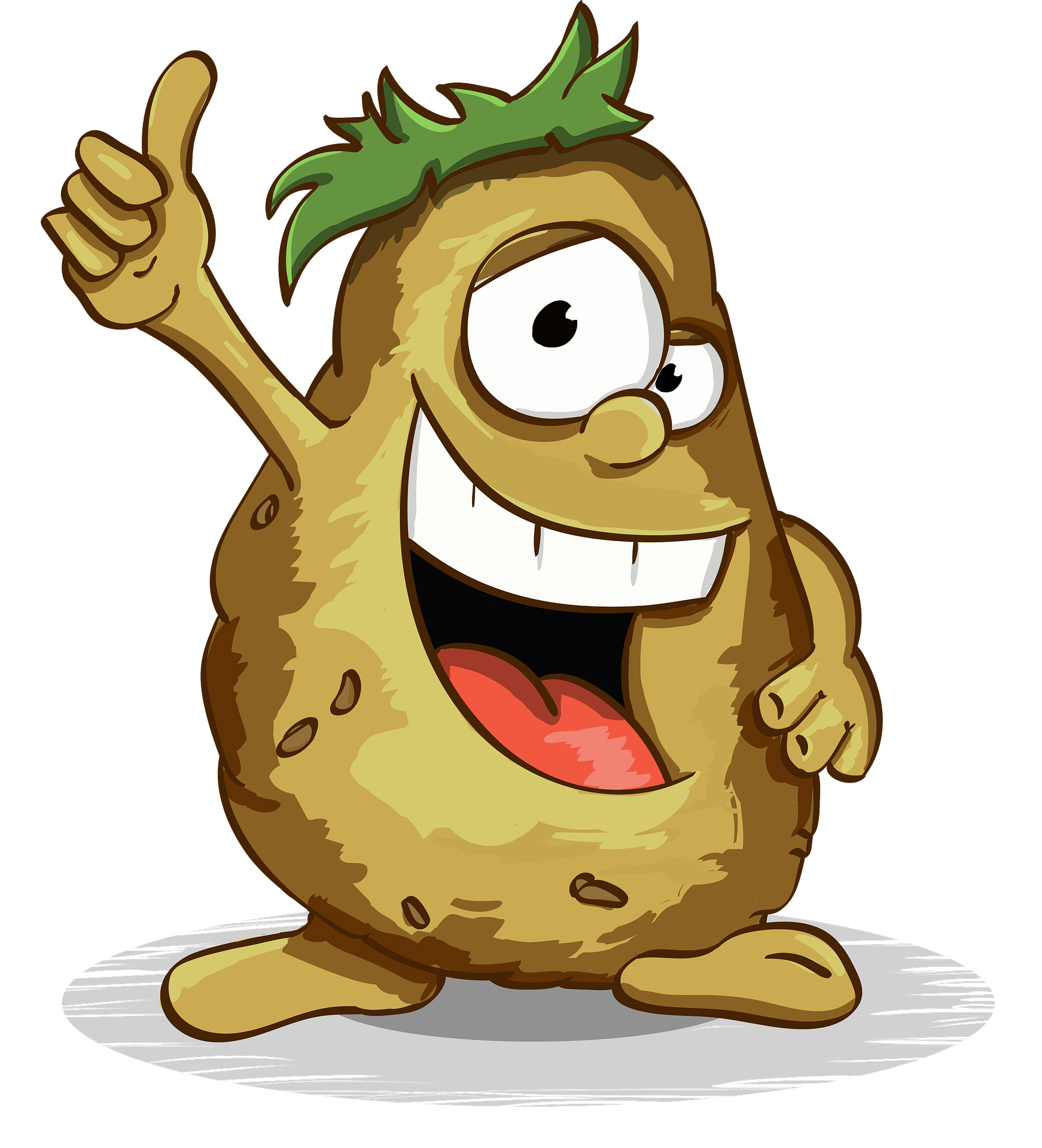 Grafika ilustrująca uśmiechniętego ziemniak