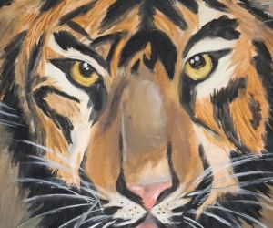 Obraz przedstawiający głowę tygrysa