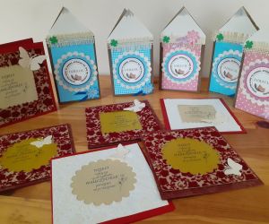 Kartki z okazji Dnia Nauczyciela wykonane przez dzieci.