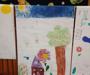 Plakat o wiośnie przygotowany przez uczniów