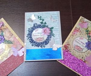 Kartki dla babci i dziadka wykonane przez uczestników warsztatów