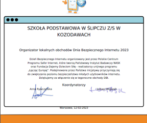 Zaświadczenie DBI dla szkoły