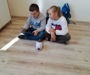 Uczennica i uczeń programują Photona