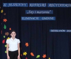 Prezentacja wiersza przez uczennicę klasy VI