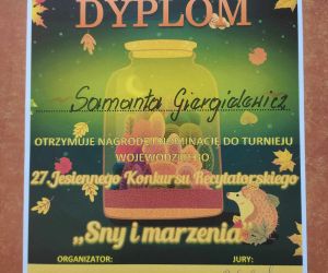 Dyplom laureata konkursu w kategorii uczniów szkół podstawowych – klasy IV – VI