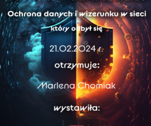 Certyfikat dla nauczyciela uczestniczącego z uczniami w webinarze