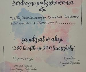 podziękowanie dla szkoły